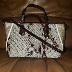Brahmin snakeskin embossed leather mini asher